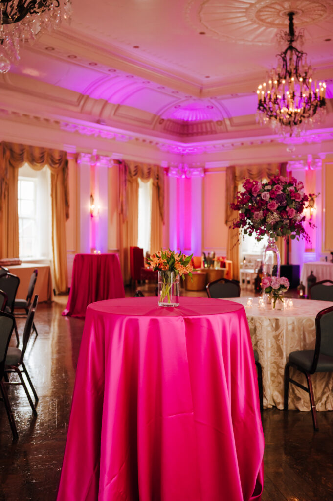 A colorful reception set up by Christina Burton for a sangeet