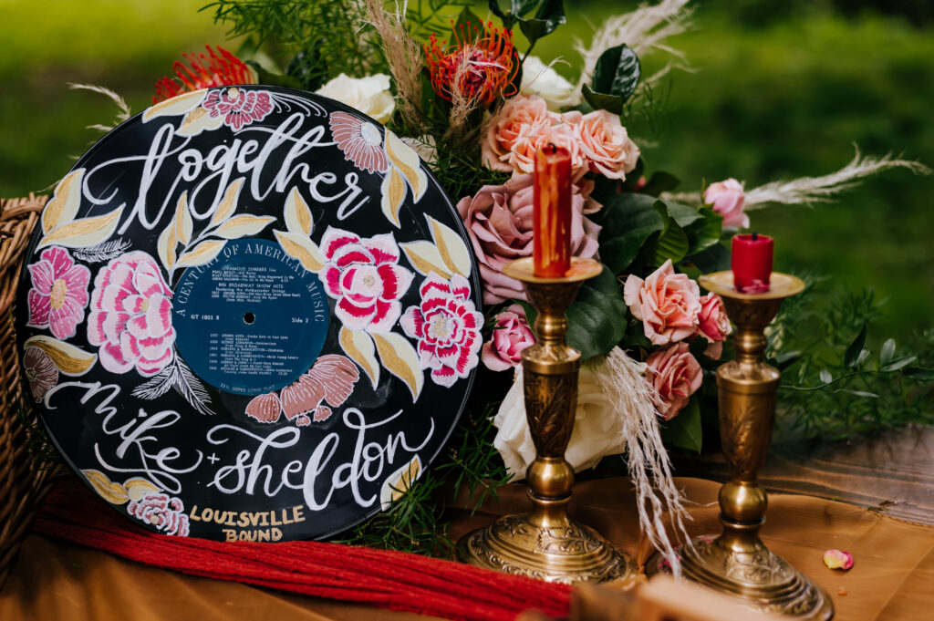 A custom calligraphy record for a wedding