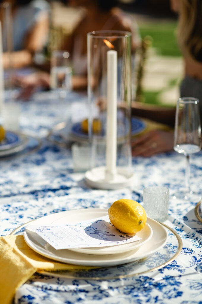 A summer soiree with Italian blues and yellows