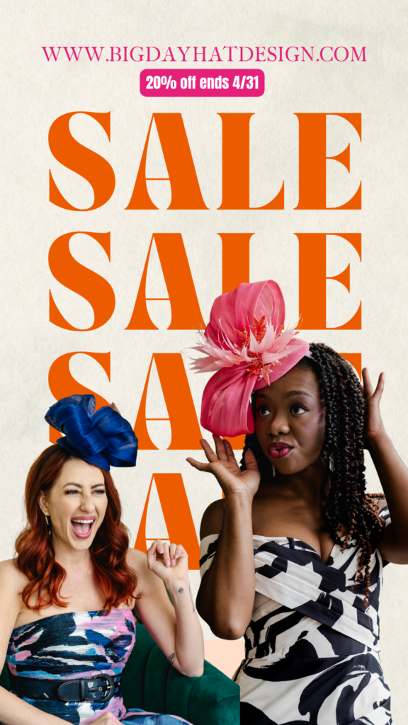 A sale banner featuring Kentucky Derby Fascinators