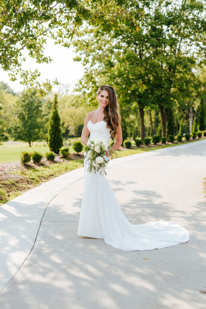 A bridal portrait in the beautiful exterior of Hazelnut Farms