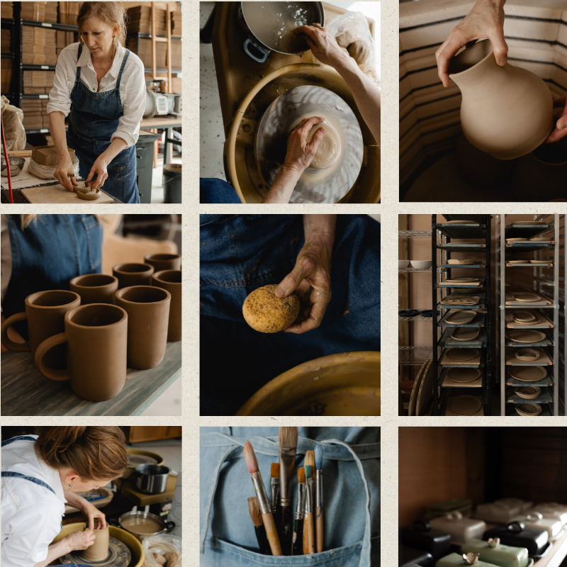 A cover image shows a collage of images from a ceramics artist and the title "6 ways to use your brand photos on Instagram"